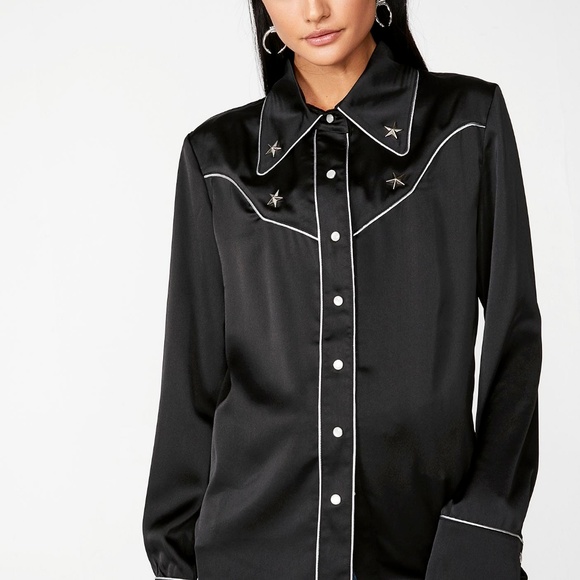 GUNS BLAZIN' WESTERN SHIRT Dollskill - Picture 3 of 3